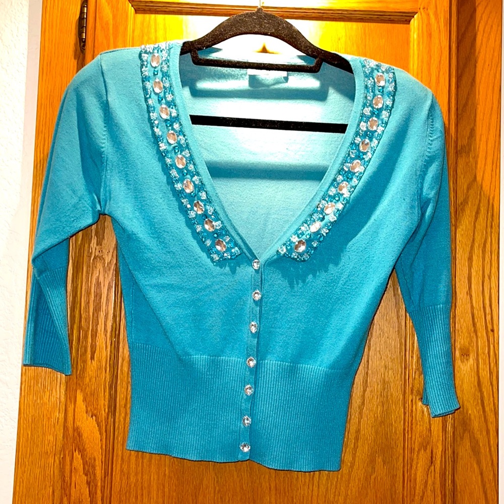 Fun sparkly button up Sweater